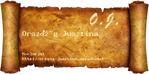 Ország Jusztina névjegykártya
